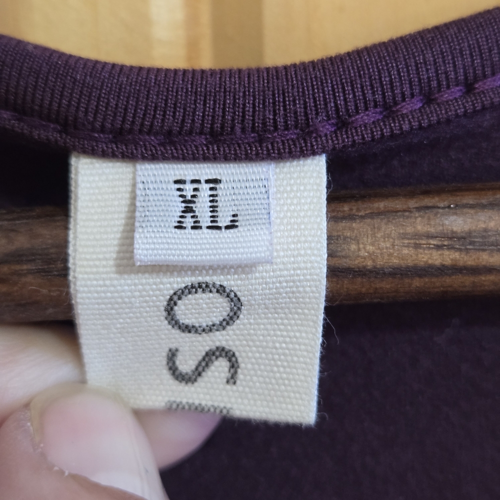 Sostanza Women's Maxi‎ Dress Size XL 3/4 Sleeve V Neck Dark Plum Purple - Picture 2 of 4